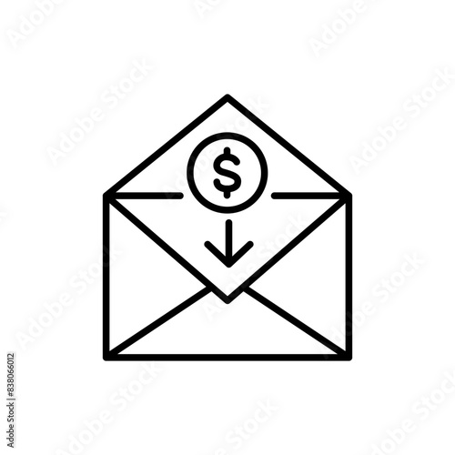 Mail income outline icons, minimalist vector illustration ,simple transparent graphic element .Isolated on white background
