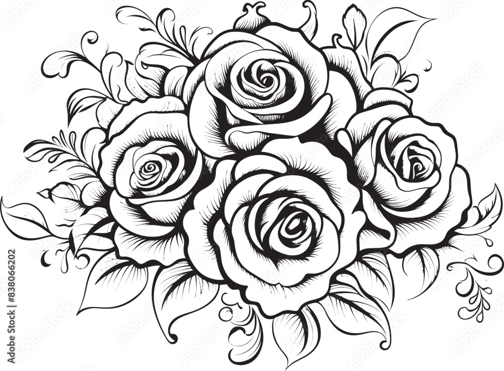 custom made wallpaper toronto digitalGeometric Flower Sketch Minimalist Symbol Minimal Rose Outline Sleek Floral Emblem