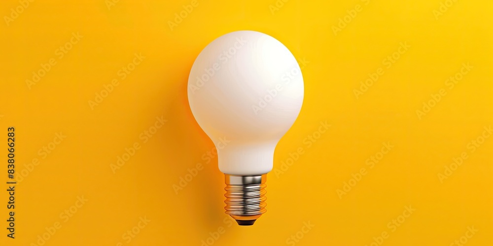 Modern Light Bulb on Bright Yellow Surface Modern Light Bulb on Bright Yellow Surface
