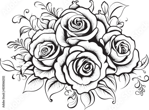 Wallpaper Mural Geometric Flower Sketch Minimalist Symbol Minimal Rose Outline Sleek Floral Emblem Torontodigital.ca