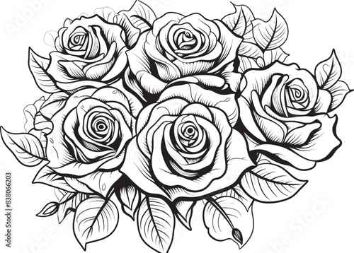 Wallpaper Mural Linear Floral Art Contemporary Logo Concept Simplistic Rose Symbol Artistic Emblem Torontodigital.ca