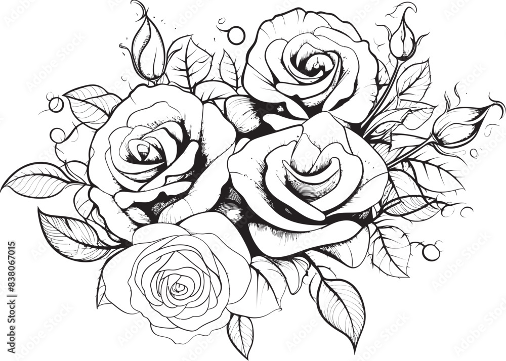 custom made wallpaper toronto digitalMinimalist Flower Icon Sleek Emblem Stylish Rose Bouquet Sketch Iconic Symbol