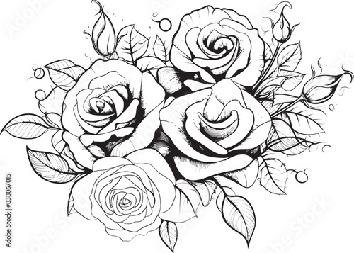 Wallpaper Mural Minimalist Flower Icon Sleek Emblem Stylish Rose Bouquet Sketch Iconic Symbol Torontodigital.ca