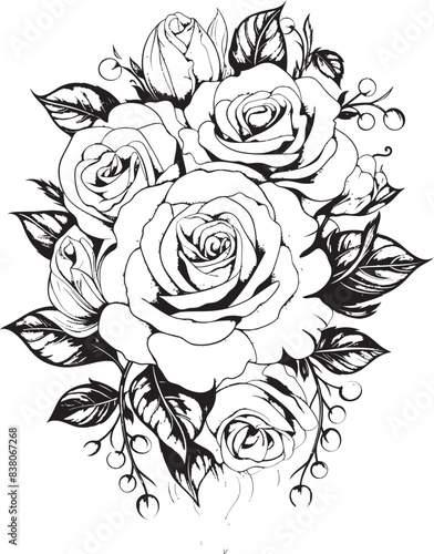 Wallpaper Mural Stylish Flower Icon Iconic Floral Emblem Geometric Outline Art Elegant Symbol Torontodigital.ca