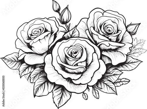 Wallpaper Mural Abstract Floral Sketch Minimalistic Design of Roses Elegant Design of Roses Iconic Floral Symbol Torontodigital.ca