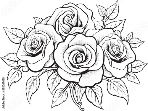 Wallpaper Mural Linear Floral Logo Modern Floral Concept Abstract Floral Sketch Sleek Rose Icon Torontodigital.ca