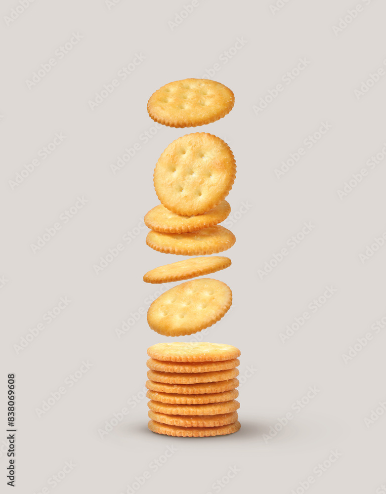 Creative layout made of cracker cookies on the gray background. Food concept. Macro concept. Creative layout made of cracker cookies on the gray background. Food concept. Macro concept.