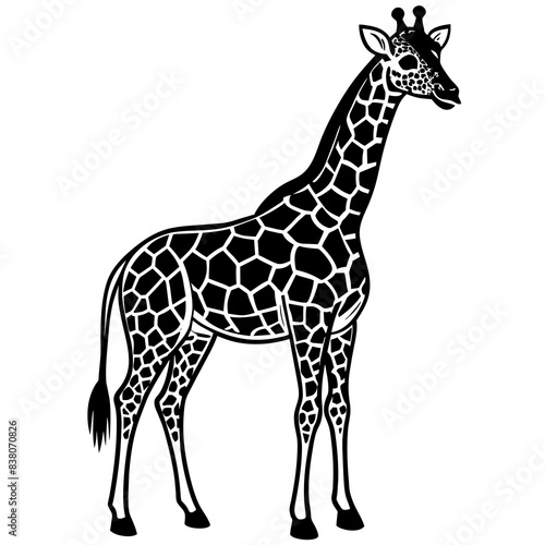 giraffe silhouette vector illustration svg file
