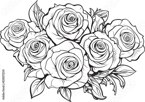 Wallpaper Mural Abstract Rose Design Stylish Floral Emblem Elegant Floral Outline Minimalistic Rose Icon Torontodigital.ca