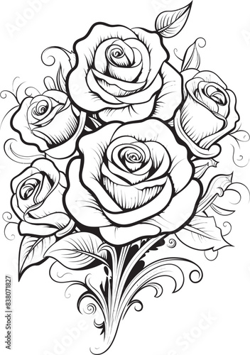 Wallpaper Mural Elegant Design of Roses Iconic Floral Logo Minimalist Floral Icon Sleek Emblem Torontodigital.ca