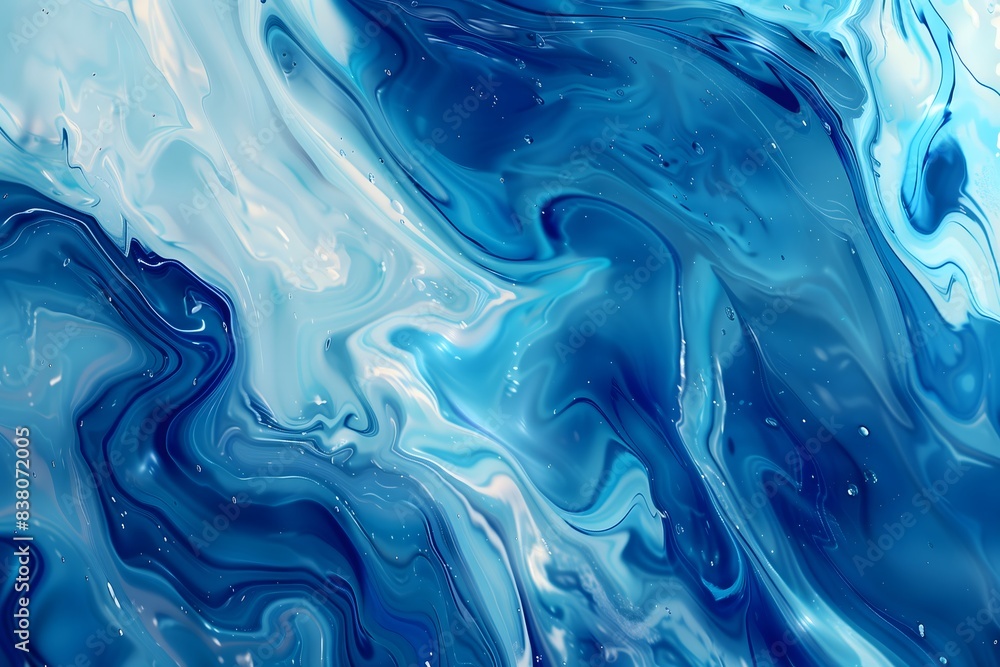 A blue and white ocean with a lot of movement and texture. The blue and white colors create a calming and serene mood, while the swirling patterns and brushstrokes add a sense of energy A blue and white ocean with a lot of movement and texture. The blue and white colors create a calming and serene mood, while the swirling patterns and brushstrokes add a sense of energy