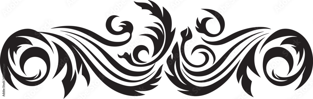 Fototapeta premium Tribal Stripe Emblem Polynesian Icon Polynesian Tattoo Design Ethnic Pattern Logo