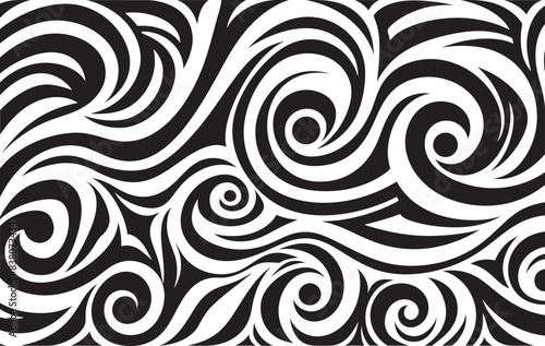 Abstract Ethnic Emblem Polynesian Pattern Design Tribal Tattoo Design Stripe Logo