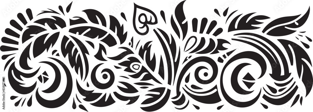 Polynesian Pattern Logo Tribal Icon Stripe Tattoo Design Ethnic Polynesian Emblem Polynesian Pattern Logo Tribal Icon Stripe Tattoo Design Ethnic Polynesian Emblem
