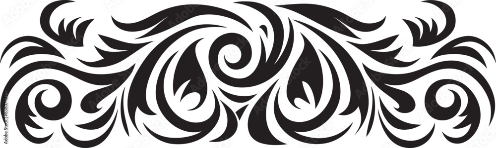 Fototapeta premium Tribal Tattoo Emblem Polynesian Pattern Design Ethnic Polynesian Logo Tribal Stripe Icon