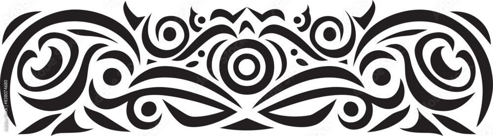 Fototapeta premium Polynesian Tattoo Design Stripe Emblem Tribal Icon Ethnic Polynesian Logo