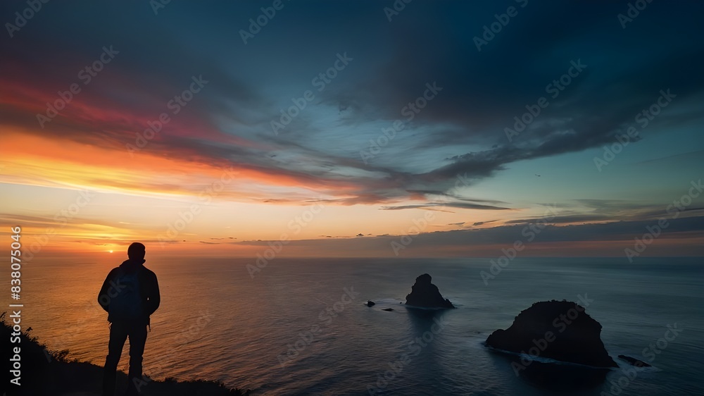 Fototapeta premium Captivating Twilight: Beauty Unveiled on the Rocky Seashore