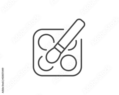 Linear vector graphic icons of beauty and cosmetics in the form of eyelids shadow and eye makeup.