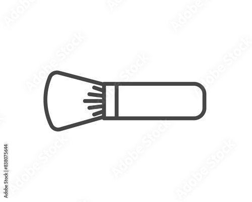 Makeup and cosmetics. Vector graphic icons of beauty brushes for face, powder, blush, eyeshadow.