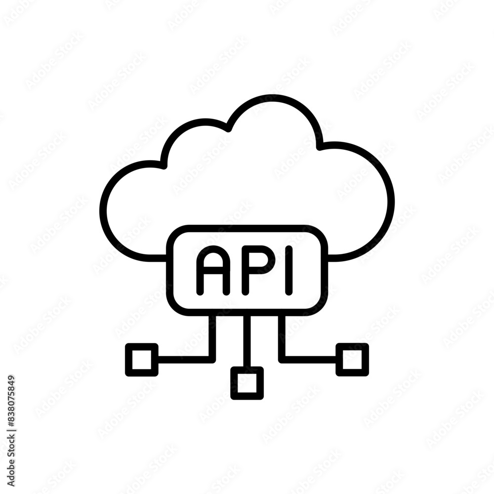 Cloud API outline icons, minimalist vector illustration ,simple transparent graphic element .Isolated on white background Cloud API outline icons, minimalist vector illustration ,simple transparent graphic element .Isolated on white background