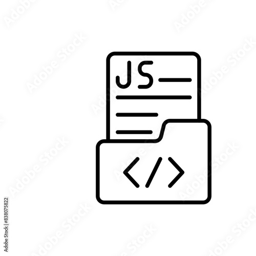 Java script project outline icons, minimalist vector illustration ,simple transparent graphic element .Isolated on white background