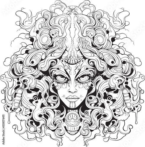 Ethereal Dreams and Nightmares A Psychedelic Coloring Odyssey Hallucinatory Horrors Psychedelic Nightmare Coloring and Design