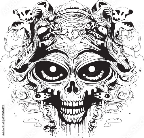 Labyrinth of Nightmares Psychedelic Coloring Book and Icon Design Whispering Shadows Psychedelic Nightmare Graphic Art and Design