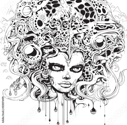 Nightmare Visions Psychedelic Coloring Book and Icon Design Luminous Nightmares Psychedelic Nightmare Graphic Art and Design