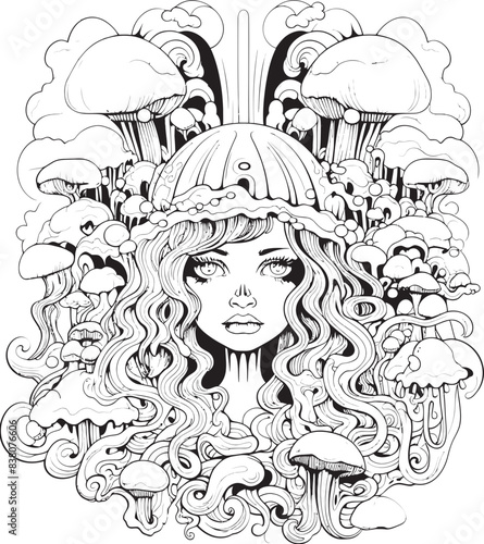 Shadowed Realms Psychedelic Nightmares in Graphic Design Kaleidoscope of Nightmares Coloring Book and Iconic Designs