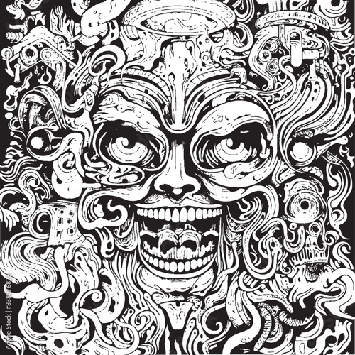 Chromatic Nightmares Psychedelic Graphic Art and Icon Design Ethereal Elegy Psychedelic Nightmare Coloring and Icon Design