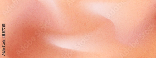 Peach gradient grain background with abstract wave. Nude, peach and apricot gradient soft color. Warm fuzz bg for wallpaper. Vector illustration