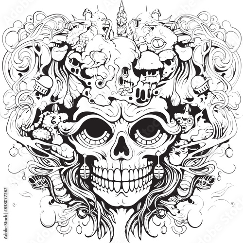 Illusory Horizons Psychedelic Nightmare Art and Iconic Designs Psychedelic Echoes Nightmare Coloring Book and Iconic Design