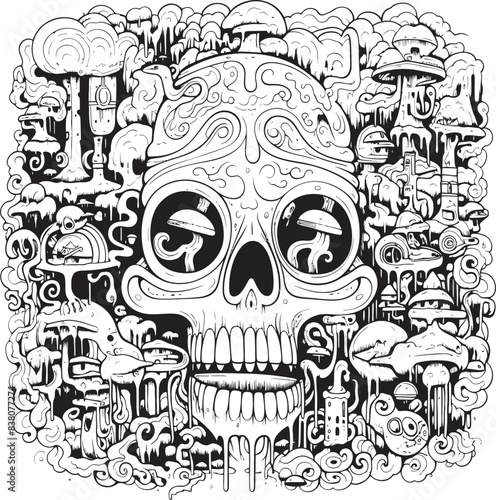 Mystic Nightmares Psychedelic Nightmare Art and Iconic Designs Whispering Darkness Psychedelic Coloring Book and Iconic Art