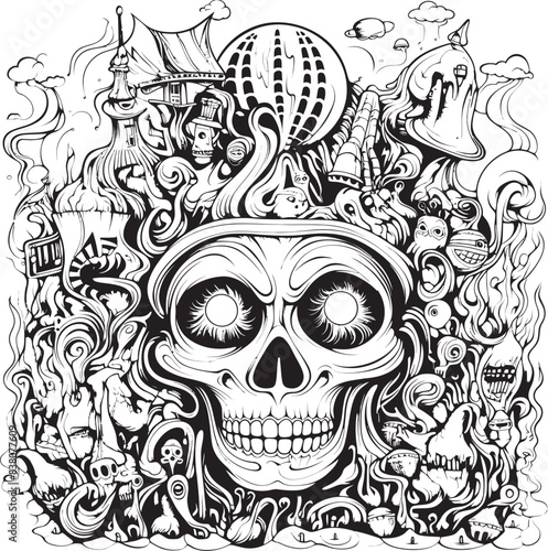 Gothic Reveries Psychedelic Nightmare Art and Iconic Designs Nightmare Prism Psychedelic Coloring Book and Iconic Design