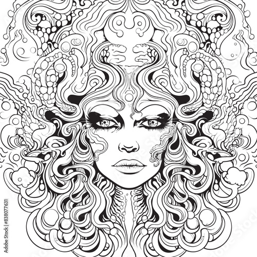 Lunar Nightmares Psychedelic Coloring and Iconic Design Gothic Reveries Psychedelic Nightmare Art and Iconic Designs