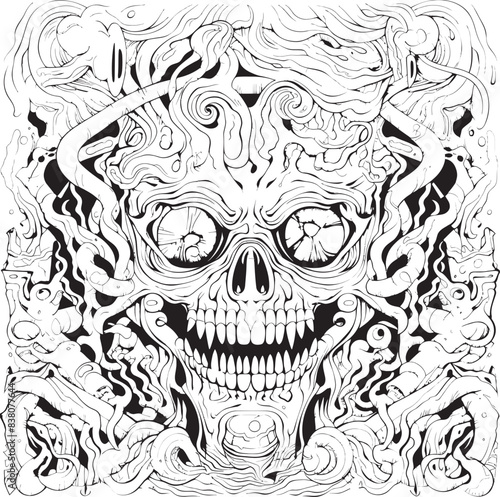 Psychedelic Echoes Nightmare Coloring and Iconic Design Mystic Nightmares Psychedelic Nightmare Art and Iconic Designs