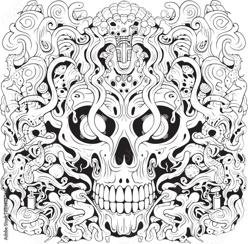 Echoes of Fear Nightmare Coloring Book and Icon Design Series Cryptic Dreams Psychedelic Nightmares in Graphic Art