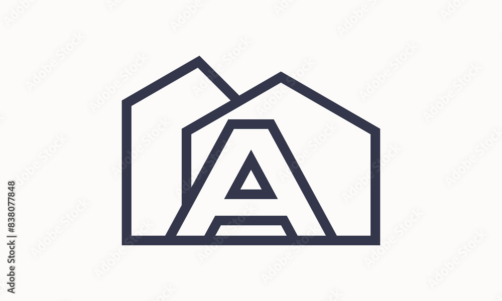 Vector initial letter A with home monogram apartment headquarter building with simple layer logo design
Vector initial letter A with home monogram apartment headquarter building with simple layer logo design