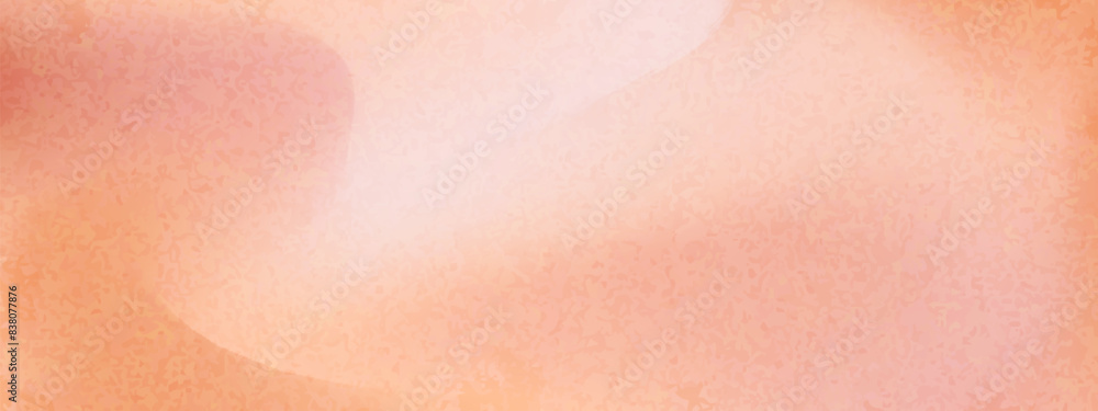 Fototapeta premium Peach gradient grain background with abstract wave. Nude, peach and apricot gradient soft color. Warm fuzz bg for wallpaper. Vector illustration