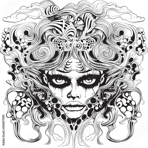Phantasmagoric Dreams Psychedelic Nightmare Coloring and Design Ethereal Echoes Psychedelic Nightmares in Icon Design