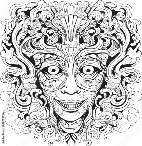 Esoteric Nightmares Nightmare Coloring Book and Iconic Design Nightmare Mosaic Psychedelic Nightmares in Graphic Art