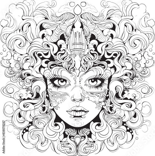Nightmare Mosaic Psychedelic Nightmares in Graphic Art Illusionary Horrors Coloring Book and Iconic Nightmare Designs