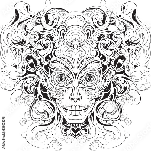 Cryptic Dreams Nightmare Coloring Book and Iconic Design Obsidian Shadows Psychedelic Nightmares in Graphic Art