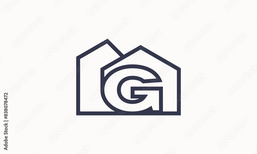 Vector initial letter G with home monogram apartment headquarter building with simple layer logo design
Vector initial letter G with home monogram apartment headquarter building with simple layer logo design