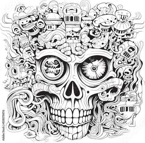Enigmatic Echoes Psychedelic Nightmares in Graphic Art Midnight Reveries Coloring Book and Iconic Nightmare Designs