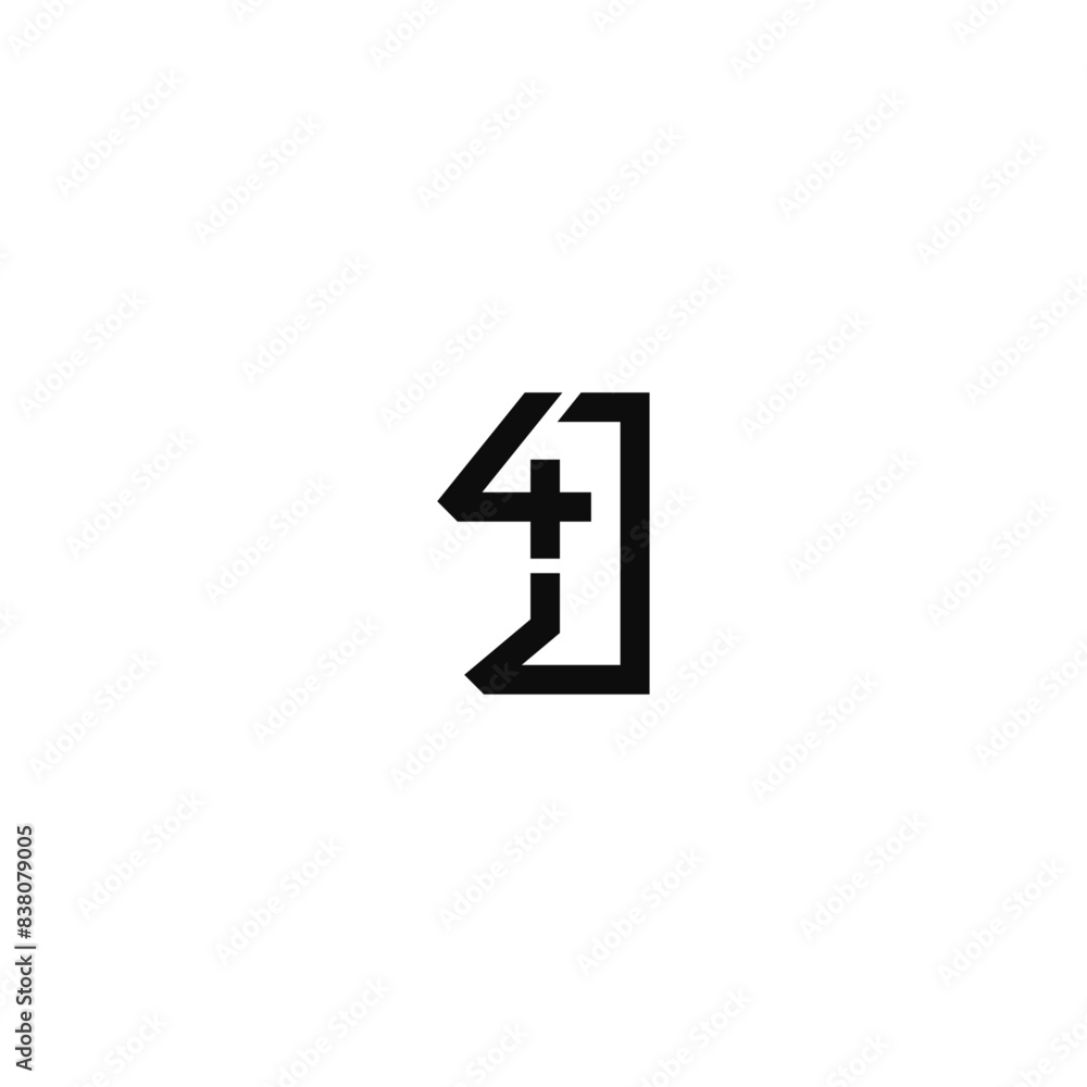 Monogram numbers 4 and 1 company logo design. Monogram numbers 4 and 1 company logo design.
