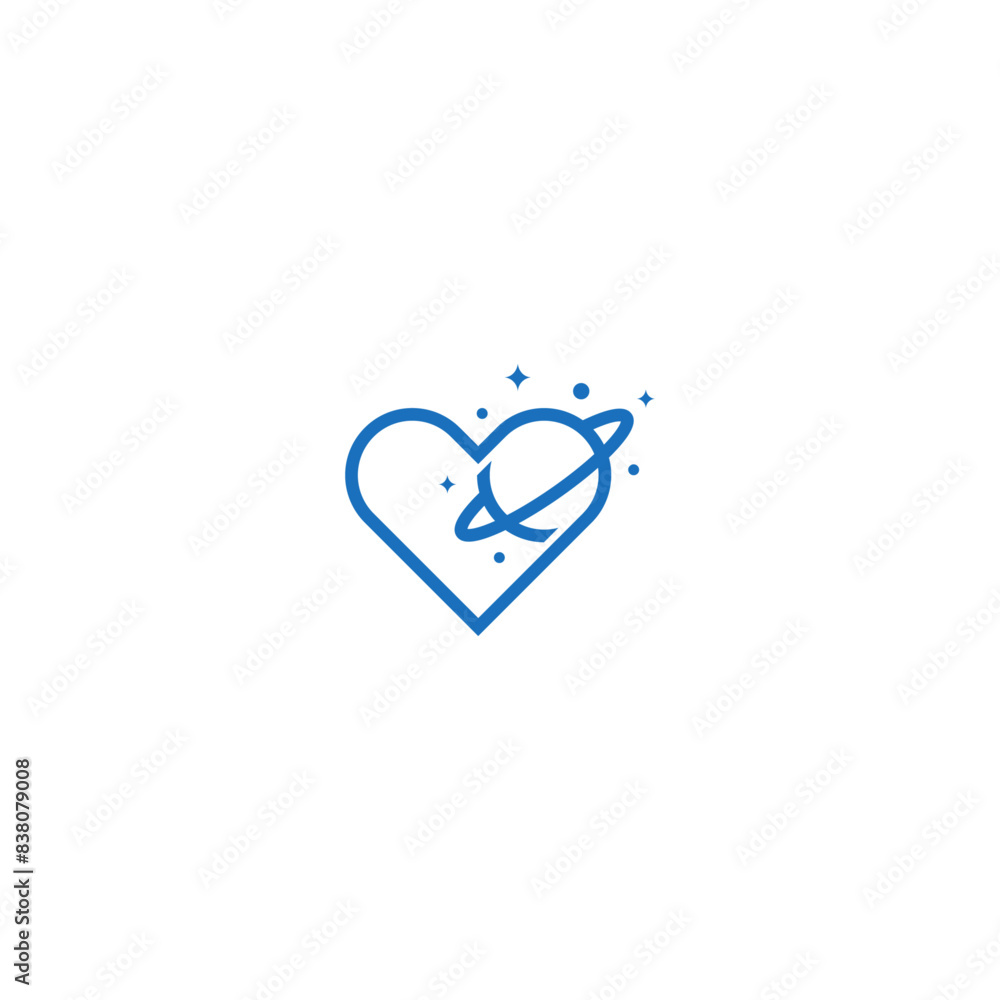 Heart and planet logo design.