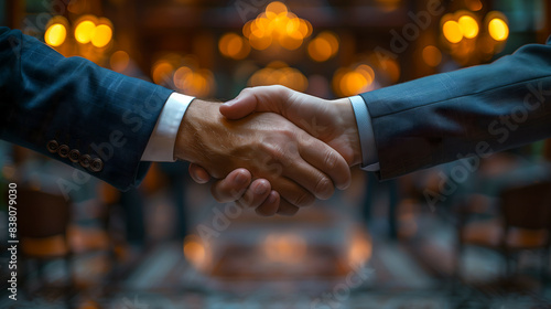 Close-up of businessman's handshake, partnership agreement © jay juan
