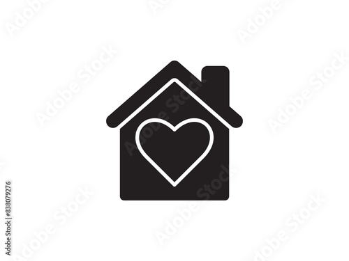 Icon a house representation, isolated against a clean background. This simple vector symbol evokes a sense of warmth and security, embodying the concept of home.