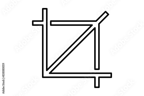 Crop tool icon. icon related to edit tool. suitable for web site, app, user interfaces, printable etc. line icon style. simple vector design editable